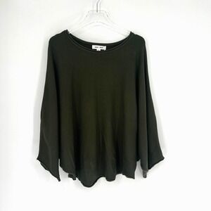 Meo Meli Sweater Womens One Size‎ Olive Green Relaxed Boxy Knit Cozy Forest